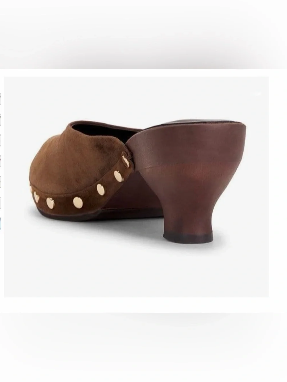 SOLD!!!! Jeffrey Campbell Brown Suede Studded Slip-On Mules - Picture 7 of 13